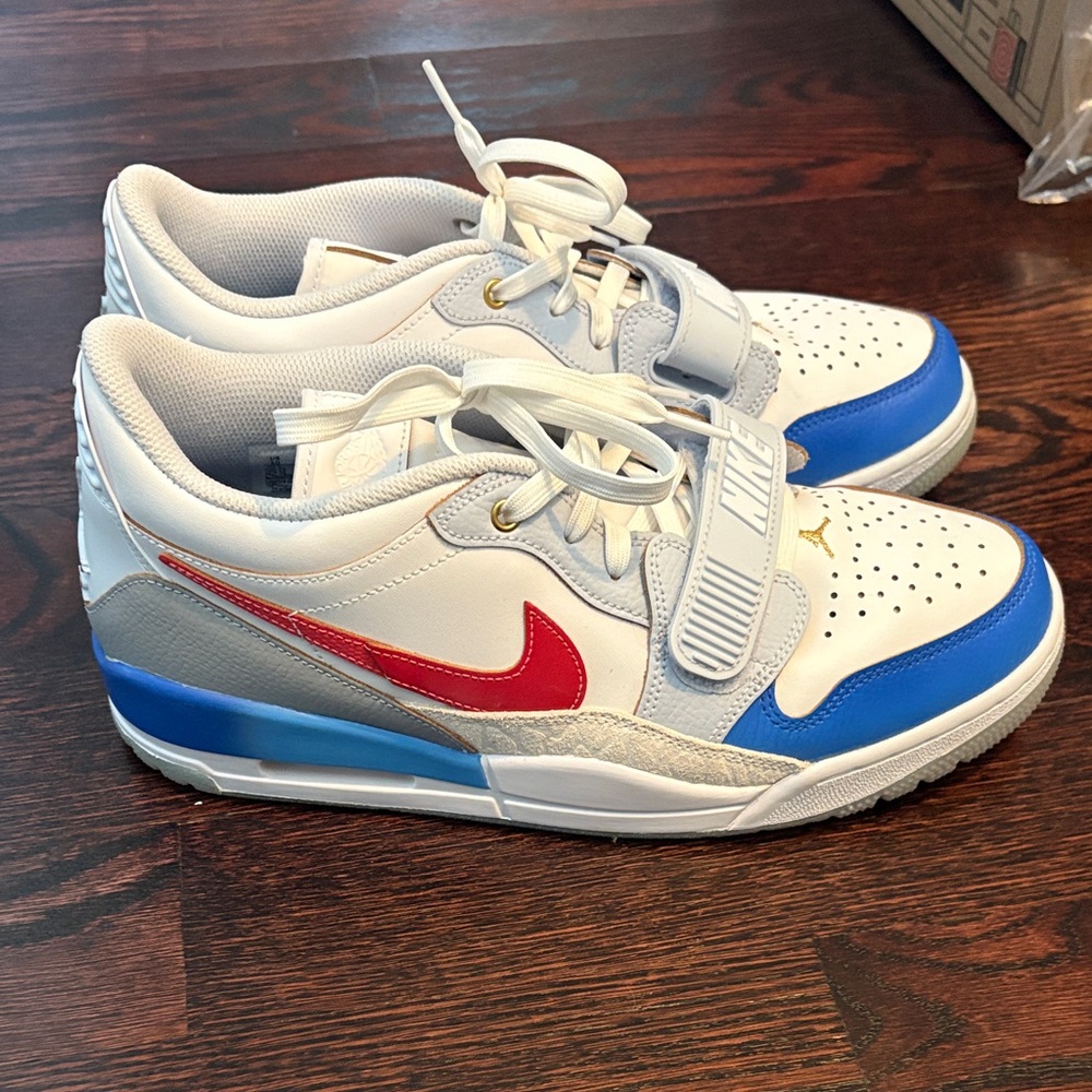 Jordan Men’s Red, Blue, and White Sneakers